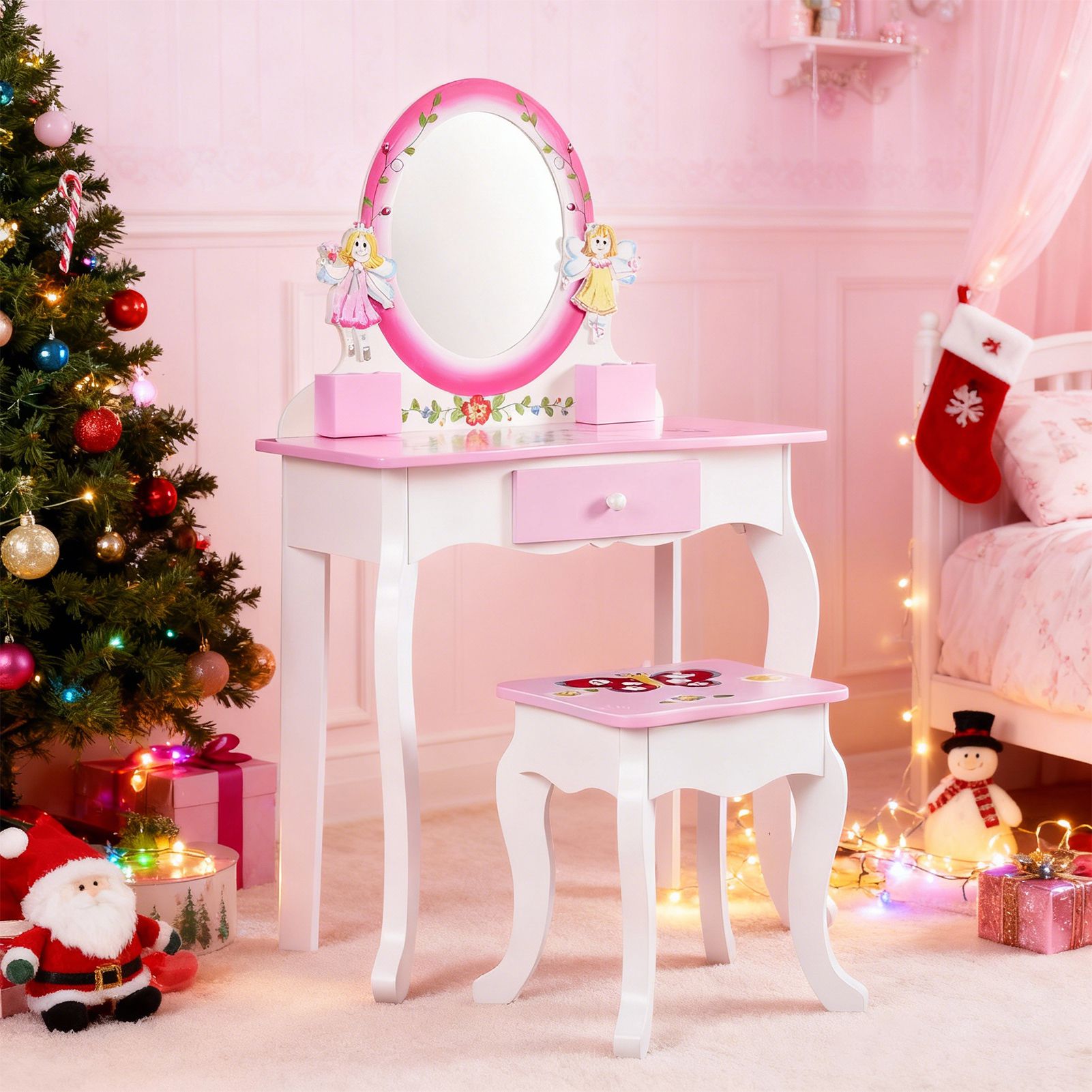 Beauty Makeup Kit For Kids - Set Meja Rias Anak Motif Bunga