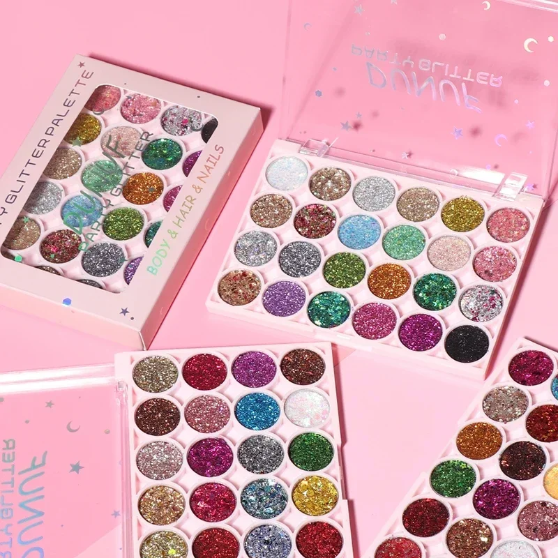 Eyeshadow Glitter Pigment - Palet Gel Glitter Wajah Tubuh 24