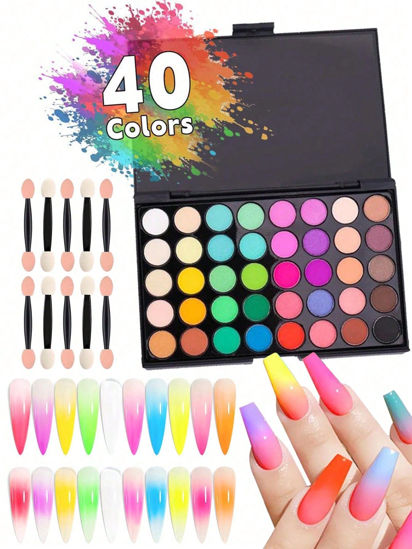 Eyeshadow Glitter Pigment - Palet Bubuk Pigmen Seni Kuku 40