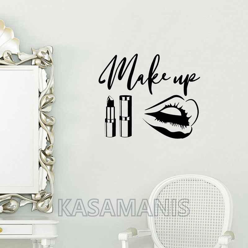 Beauty Of Makeup Quotes - Kutipan Riasan Stiker Seni Dinding Dekorasi