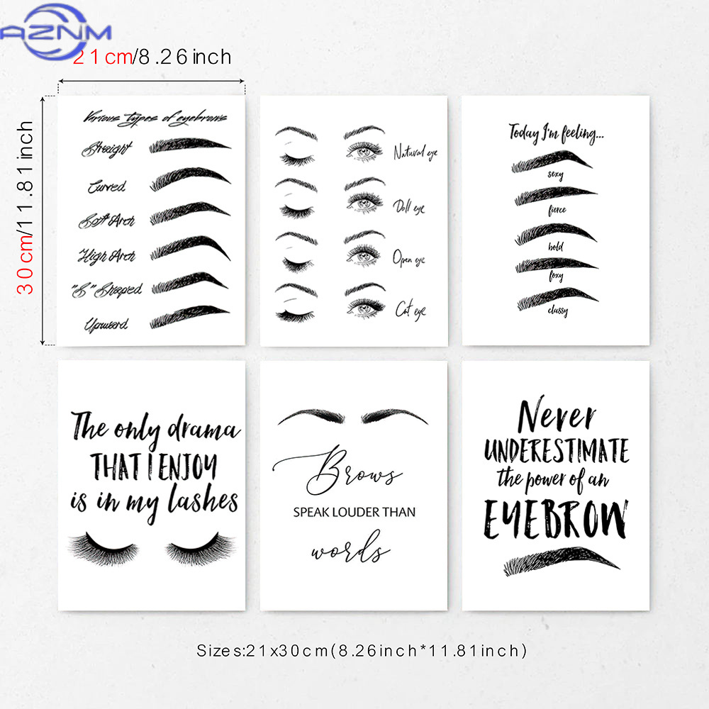 Set 6 Kanvas Seni Dinding Alis - Beauty Of Makeup Quotes ulasan dan harga