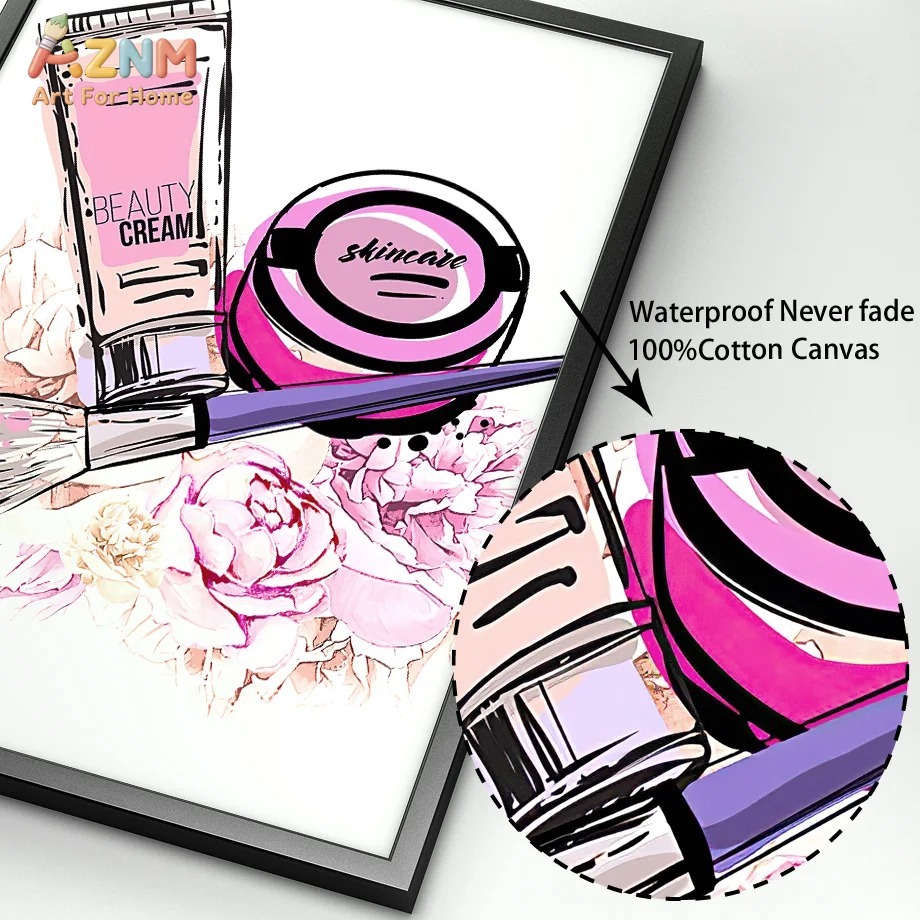 AZNM Seni Dinding Kanvas Riasa - Beauty Of Makeup Quotes ulasan dan harga