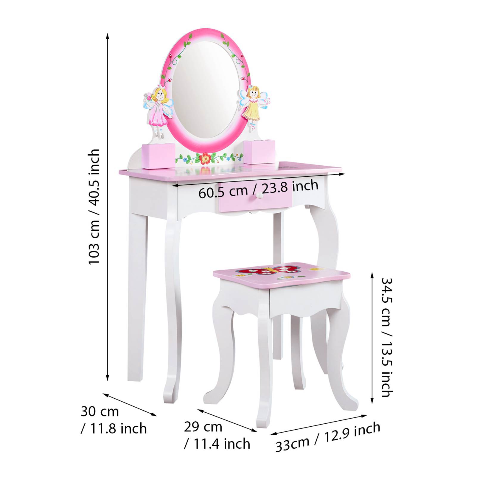 Set Meja Rias Anak Motif Bunga - Beauty Makeup Kit For Kids ulasan dan harga