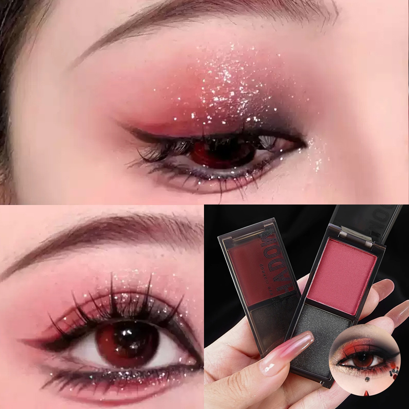 Palet Eyeshadow Dua Warna Hita - Eyeshadow Glitter Pigment ulasan dan harga