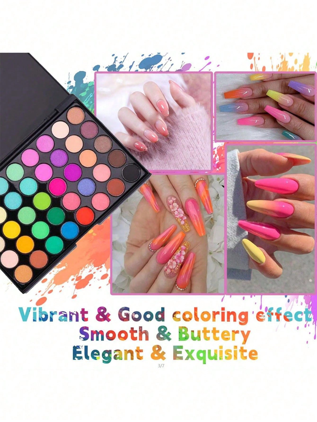 Palet Bubuk Pigmen Seni Kuku 4 - Eyeshadow Glitter Pigment ulasan dan harga