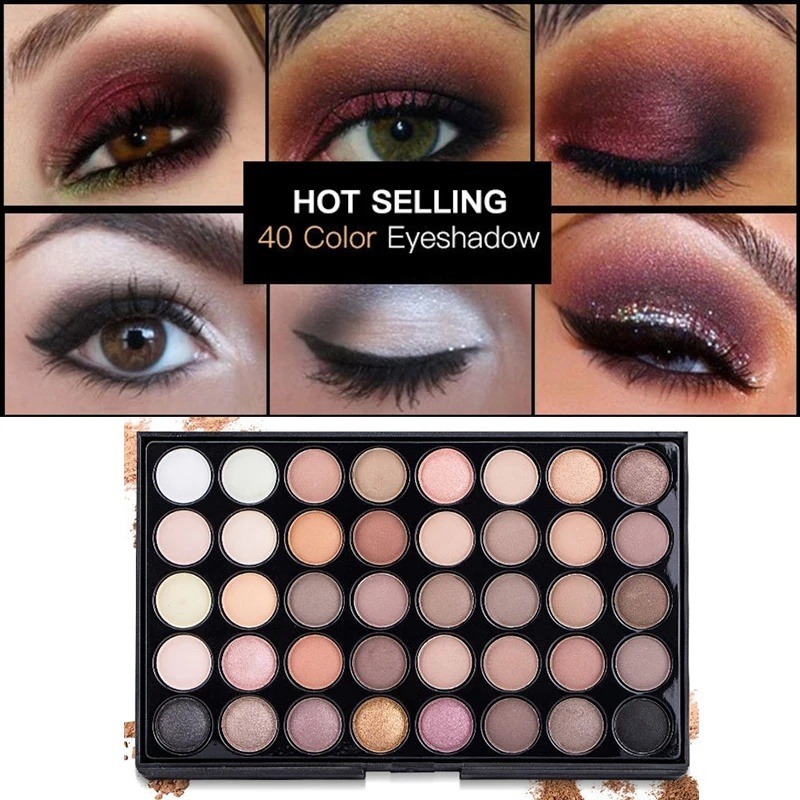 Palet Eyeshadow 40 Warna - Mat - Eyeshadow Glitter Pigment ulasan dan harga
